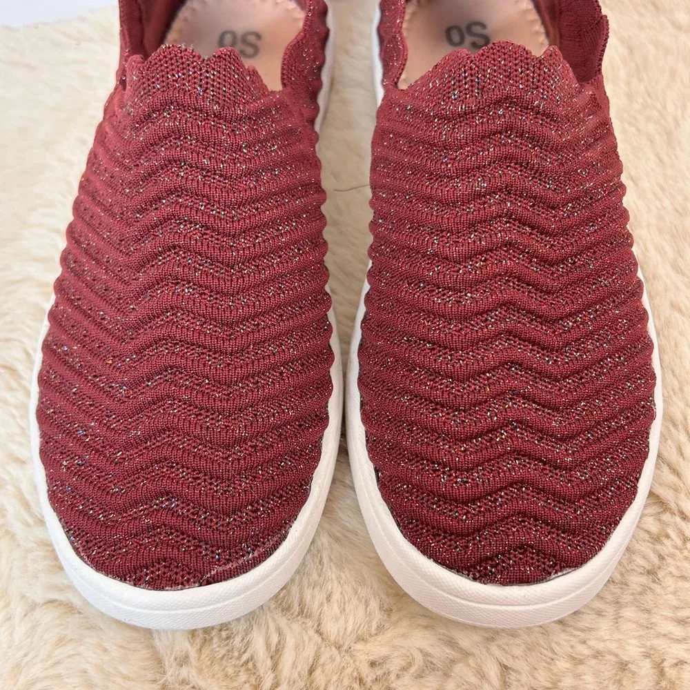 SO Red‎ and White Slip-On Sneakers